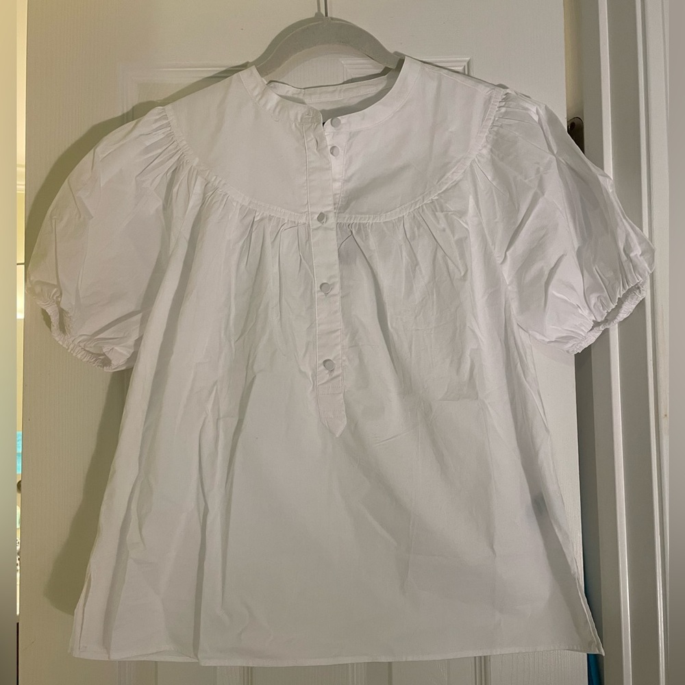 White J. Crew Peasant Top